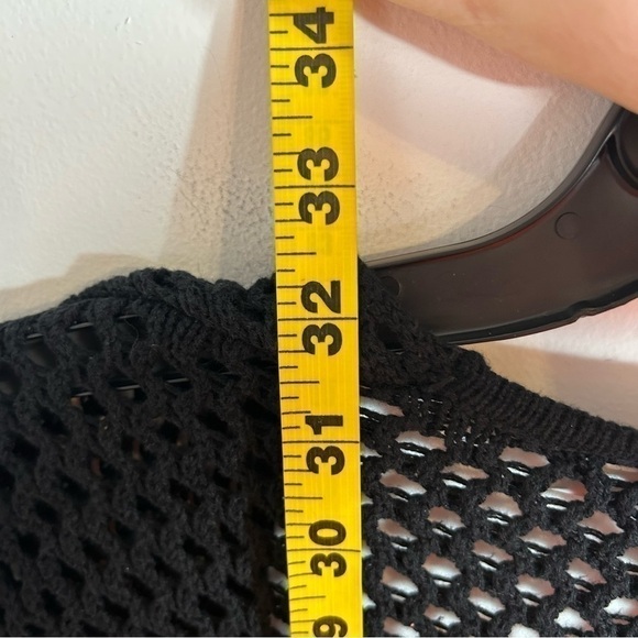Eight Eight Eight Mesh Cardigan 1X Black No Closure Cover Up Sweater Beach Swim - Picture 5 of 6